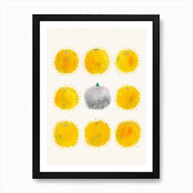 Suns And A Cloud In The Middle Art Print