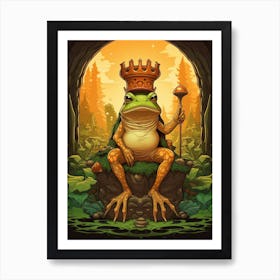 King Frog Art Nouveau Style 1 Art Print