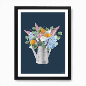 Summer Flowers In A Watering Can Art Print