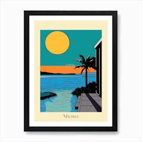 Poster Of Minimal Design Style Of Maldives 4 Art Print