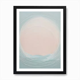 Sunrise - True Minimalist Calming Tranquil Pastel Colors of Pink, Grey And Neutral Tones Abstract Painting for a Peaceful New Home or Room Decor Circles Clean Lines Boho Chic Pale Retro Luxe Famous Peace Serenity Art Print