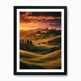 Sunset In Tuscany 2 Art Print
