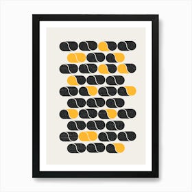 Black And Yellow Geometry Art Print