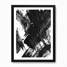 Abstract Black And White Painting 12 Art Print