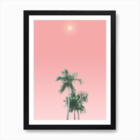 Palm Trees, Sun and Sky Art Print