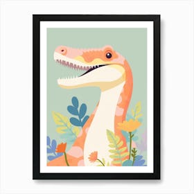 Colourful Dinosaur Elasmosaurus 2 Art Print