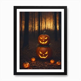 Witch With Pumpkins 9 Art Print