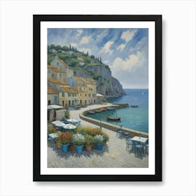 Mediterranean Village Gentle Waters of the Harbor Affiche