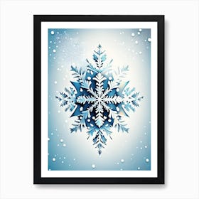 Unique, Snowflakes, Retro Drawing 2 Art Print