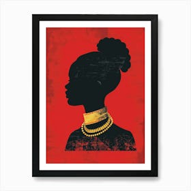 Silhouette Of African Woman 13 Art Print