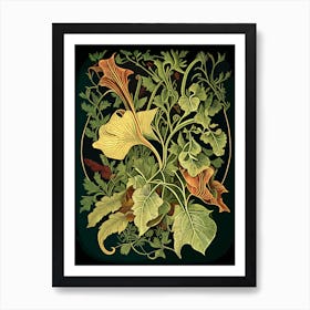 Trumpet Vine Wildflower Vintage Botanical 1 Art Print