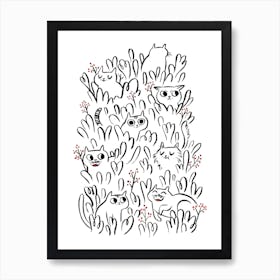Kitty Forest Art Print