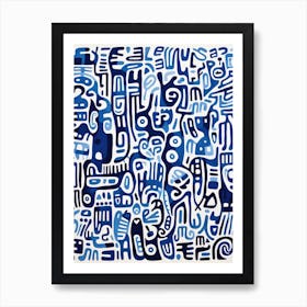 'Blue And White' 4 Art Print