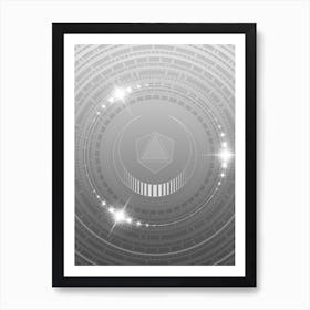 Geometric Glyph in White and Silver with Sparkle Array n.0216 Art Print
