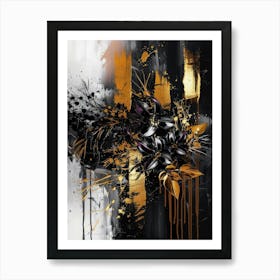 Black And Gold Abstract Painting 49 Art Print