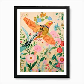 Maximalist Bird Painting American Goldfinch 1 Art Print