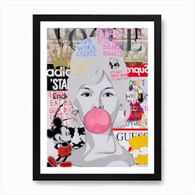 Brigitte Bardot Bubble Gum Art Print