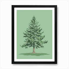 Spruce Tree Minimalistic Drawing 2 Art Print