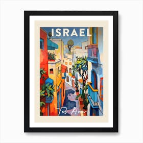 Tel Aviv Israel 3 Fauvist Painting Travel Poster Art Print