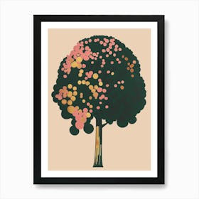 Chestnut Tree Colourful Illustration 4 Art Print