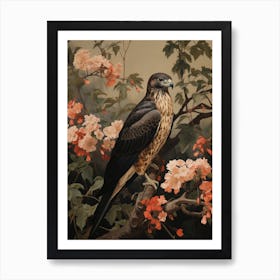 Dark And Moody Botanical Hawk 2 Art Print