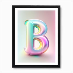 B, Alphabet Bubble Rainbow 1 Art Print