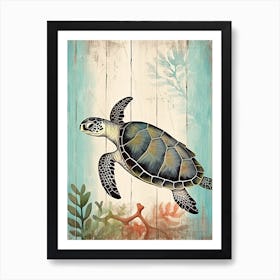 Beach House Sea Turtle  12 Art Print