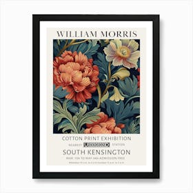 William Morris Big Flowers Dark Academia Art Print