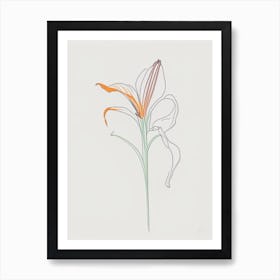 Lily Floral Minimal Line Drawing 1 Flower Art Print