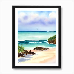 Crane Beach 3, Barbados Watercolour Art Print