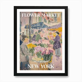 Vintage Flower Market Painting New York 5 Art Print