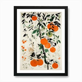 Persimmon Fruit Drawing 4 Art Print