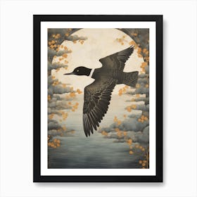 Common Loon 3 Gold Detail Painting Art Print