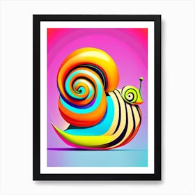 Full Body Snail Abstract Pop Art Art Print