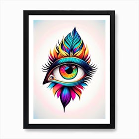 Psychedelic Eye, Symbol, Third Eye Tattoo 3 Art Print