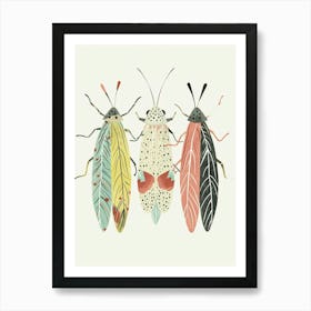 Colourful Insect Illustration Leafhopper 5 Art Print