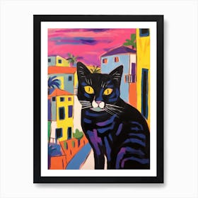 Painting Of A Cat In Sharm El Sheikh Egypt 1 Art Print