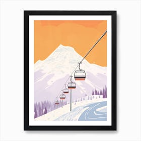 Cortina D Ampezzo   Italy, Ski Resort Pastel Colours Illustration 2 Art Print