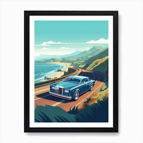 A Rolls Royce Phantom In The Pacific Coast Highway Car Illustration 4 Art Print