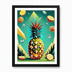 Pineapple With Diamonds Art Print