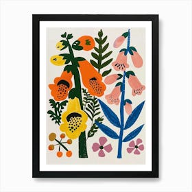 Painted Florals Foxglove 2 Art Print