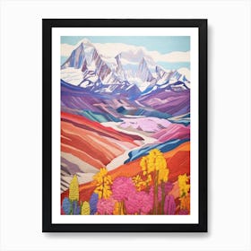 Mount Mckinley United States 2 Colourful Mountain Illustration Art Print