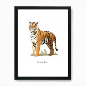 Bengal Tiger Kids Animal Poster Art Print