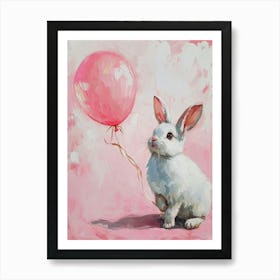 Cute Arctic Hare 1 With Balloon Art Print