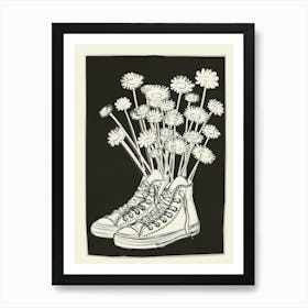 Floral Sneakers 2 Art Print