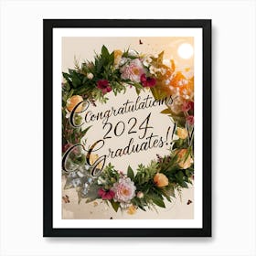 Congratulations 2024 Graduates Art Print