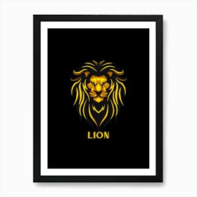 Lion Head Logo Art Print