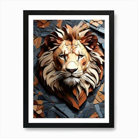 Mosaic Lion Head Art Print