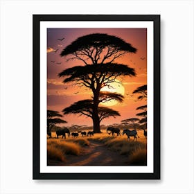 Savannah Sunset Art Print