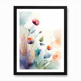 Watercolor Poppies 2 Art Print